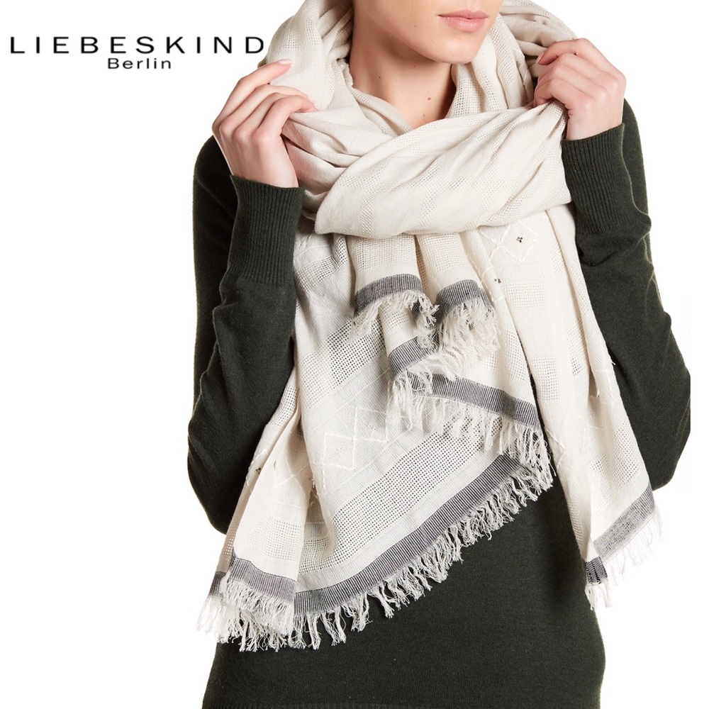 Liebeskind Berlin Beaded Embroidered Scarf